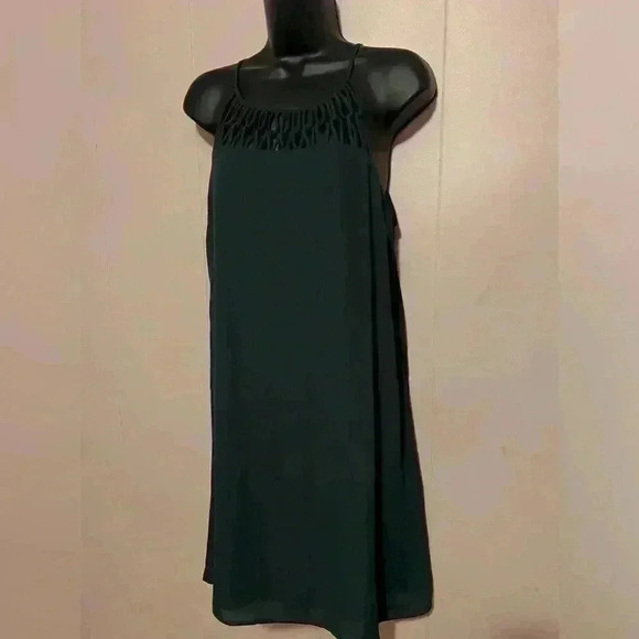 Maurice's Women's Sz S Forest Green Midi Spaghetti Strap Dress Fully Lined - Picture 4 of 7
